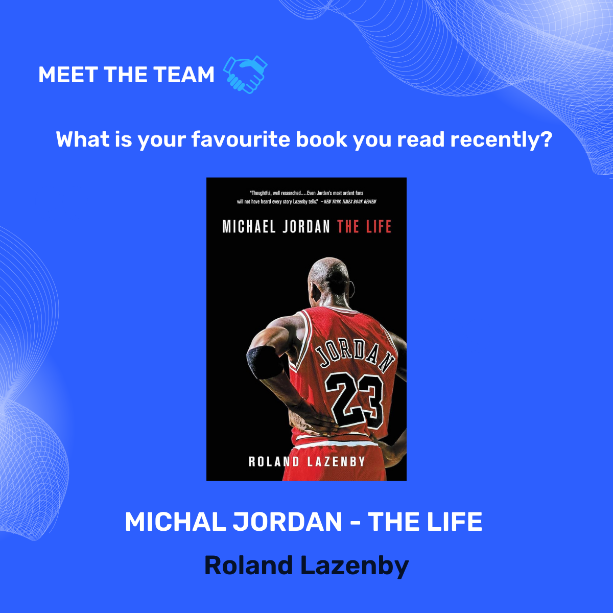 What is  your favourite book you read recently Jack? Meet the team